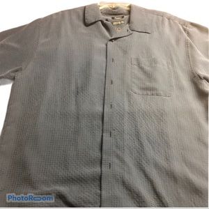 Men's Navy Haggar Button Down, Large